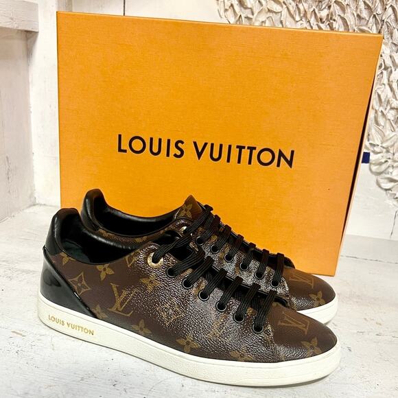 Louis Vuitton Frontrow Monogram Canvas Low Top Sneakers Brown Women's 38.5 / 8 - Picture 4 of 16